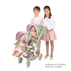 Carrinho de Bonecas Cadeira Gemelar Multiposição Dobrável com Bolsa Botanic DeCuevas 90868 | DeCuevas Toys
