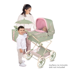 Carrinho de Bonecas Reborn Dobrável com Guiador Regulável e Sombrinha Botanic DeCuevas 82068 | DeCuevas Toys