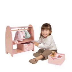 Roupeiro de Madeira Montessori para Bonecas DeCuevas Tulipa com Cabides 55874 | DeCuevas Toys