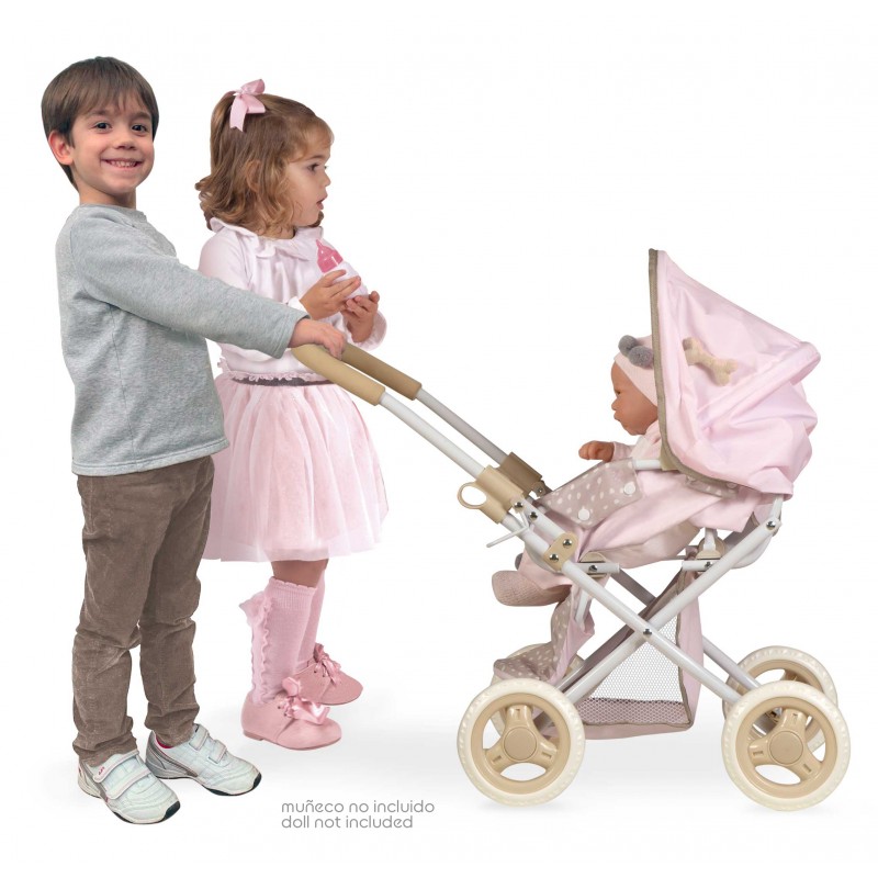 Carro De Muñecas Capriccio 3x1 De DeCuevas Toys – Convertible En Sillita Y Capazo, Con Bolso A Juego Y Estructura Plegable